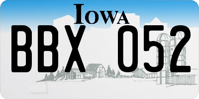 IA license plate BBX052