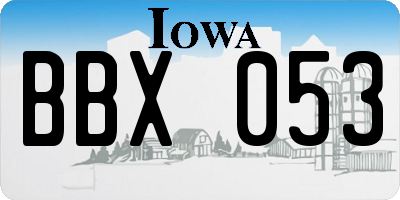 IA license plate BBX053