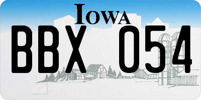 IA license plate BBX054