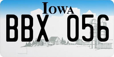 IA license plate BBX056