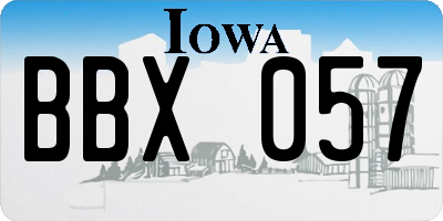 IA license plate BBX057