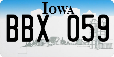 IA license plate BBX059