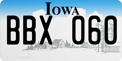IA license plate BBX060