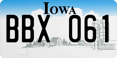 IA license plate BBX061