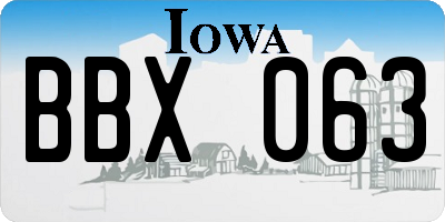 IA license plate BBX063