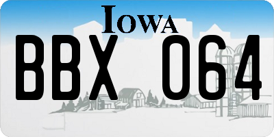 IA license plate BBX064