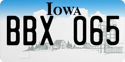 IA license plate BBX065