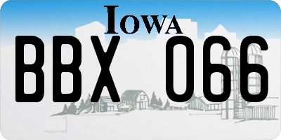 IA license plate BBX066