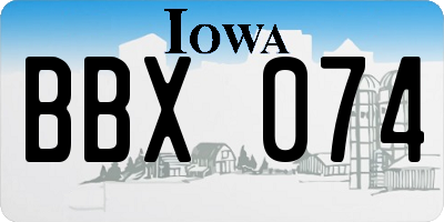 IA license plate BBX074