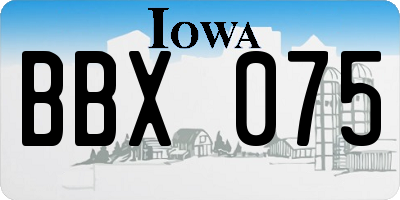 IA license plate BBX075