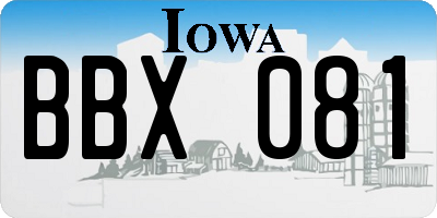 IA license plate BBX081