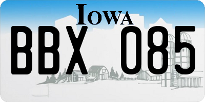 IA license plate BBX085