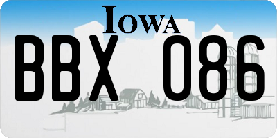 IA license plate BBX086
