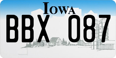 IA license plate BBX087