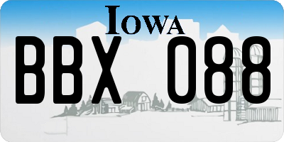 IA license plate BBX088