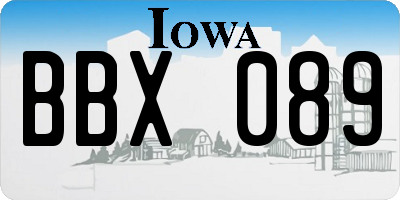 IA license plate BBX089