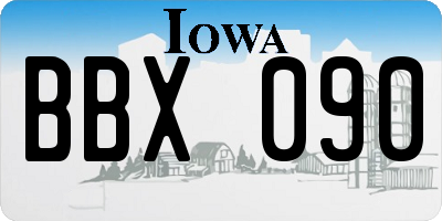 IA license plate BBX090