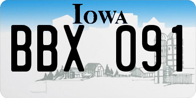 IA license plate BBX091