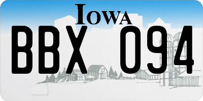 IA license plate BBX094