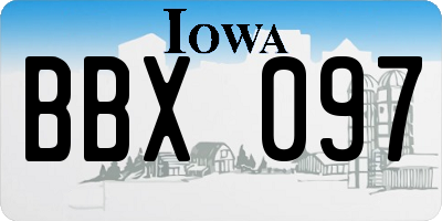 IA license plate BBX097