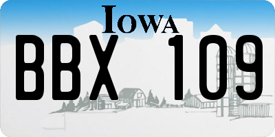 IA license plate BBX109