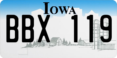 IA license plate BBX119