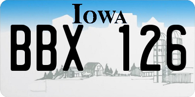 IA license plate BBX126