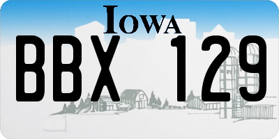 IA license plate BBX129