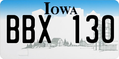 IA license plate BBX130