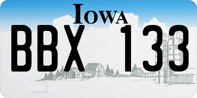 IA license plate BBX133