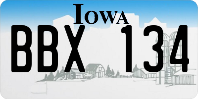 IA license plate BBX134