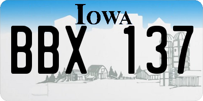 IA license plate BBX137