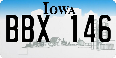 IA license plate BBX146