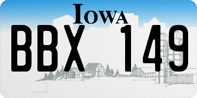 IA license plate BBX149