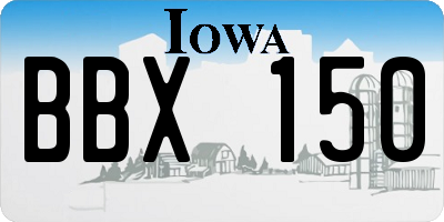 IA license plate BBX150