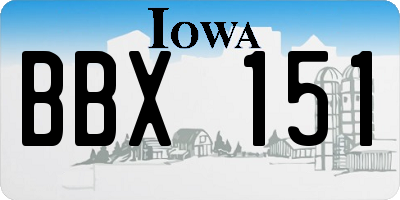 IA license plate BBX151