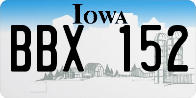 IA license plate BBX152