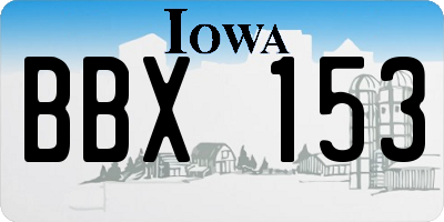 IA license plate BBX153