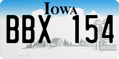 IA license plate BBX154