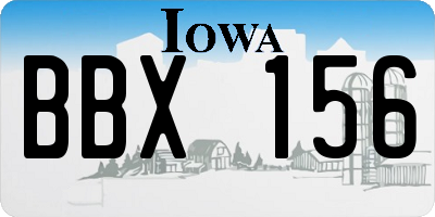 IA license plate BBX156