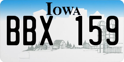 IA license plate BBX159