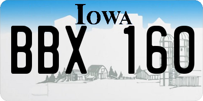 IA license plate BBX160