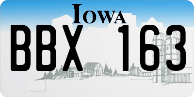 IA license plate BBX163