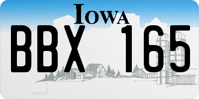 IA license plate BBX165