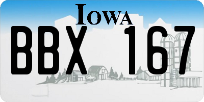 IA license plate BBX167