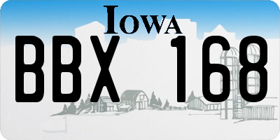 IA license plate BBX168