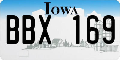 IA license plate BBX169