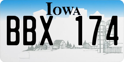 IA license plate BBX174