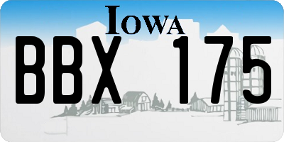 IA license plate BBX175