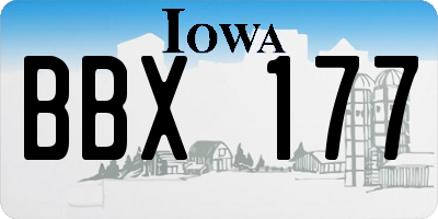 IA license plate BBX177